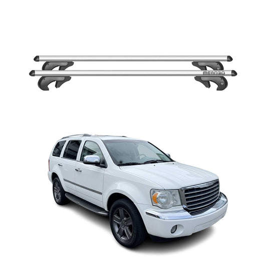 Menabo Dachträger Grundtäger für Chrysler Aspen 2007-2009 90kg Alu Silber 2 tlg