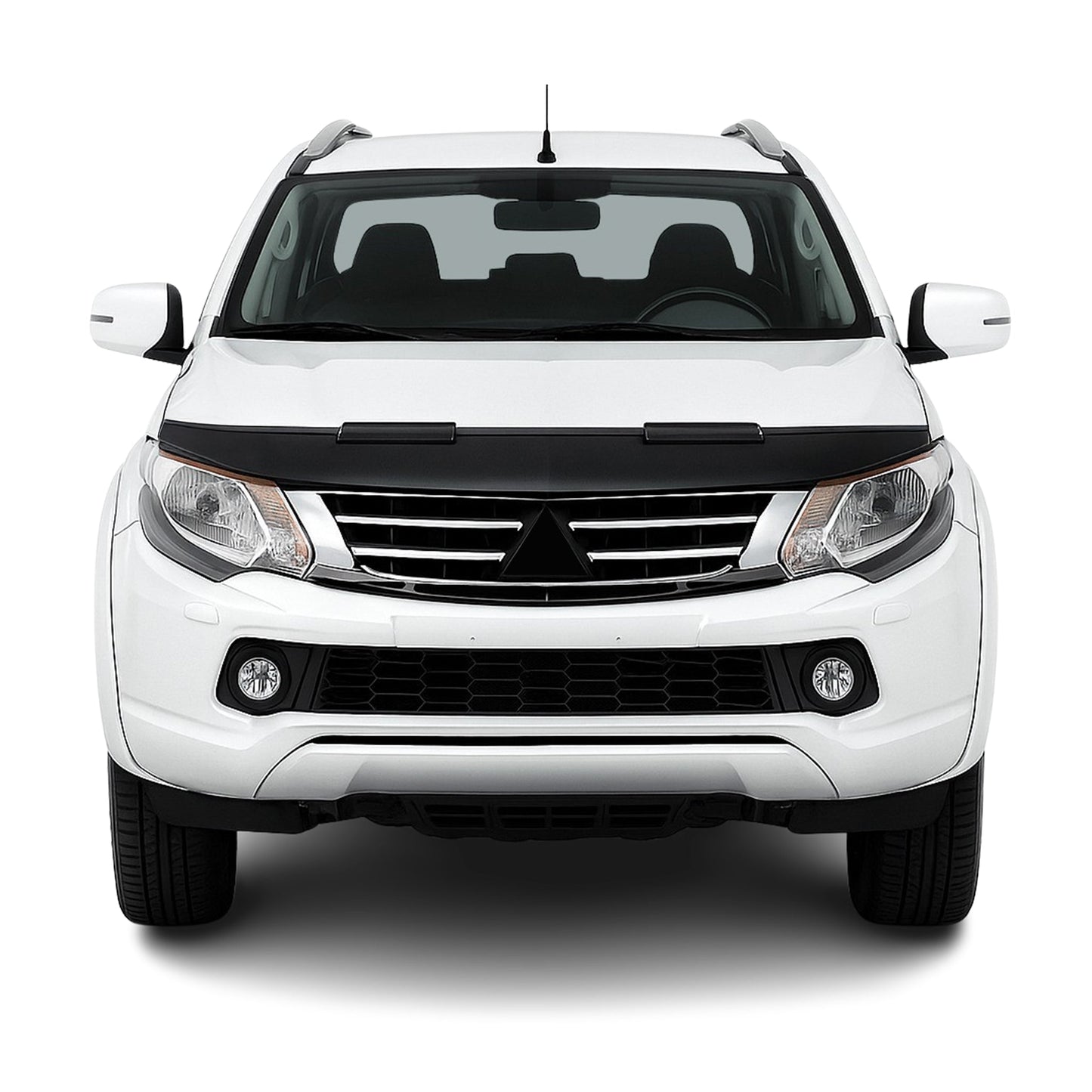 Haubenbra Steinschlagschutz für Mitsubishi L200 2005-2015 Schwarz Halb