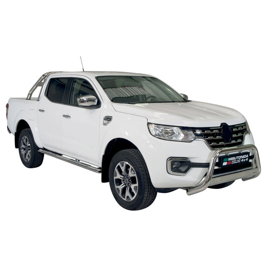 Edelstahl Seitenschweller Schwellerrohre für Renault Alaskan 2017-2021 Silber