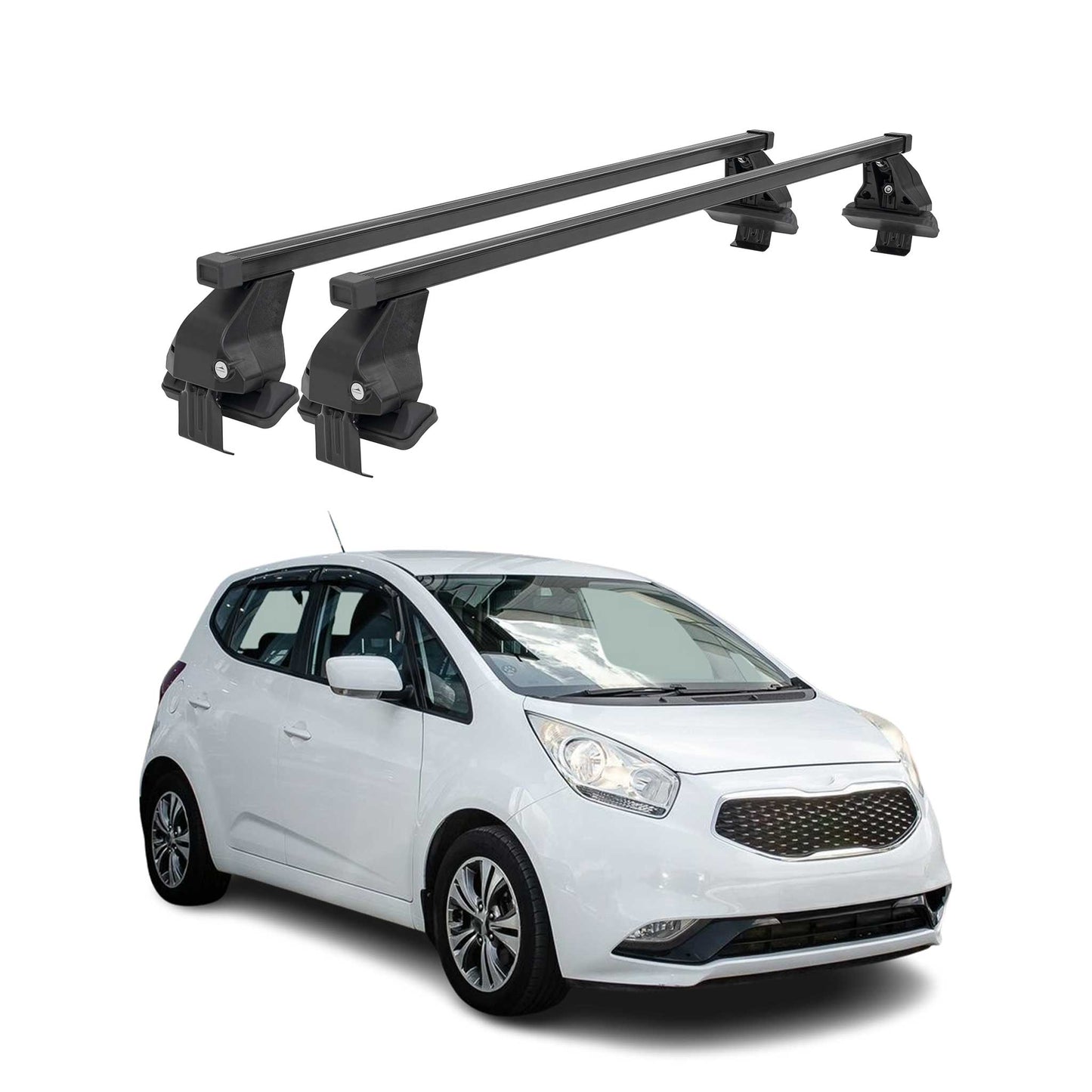 Menabo Dachträger Grundtäger für Kia Venga 2014-2019 50kg Stahl Schwarz 2 tlg