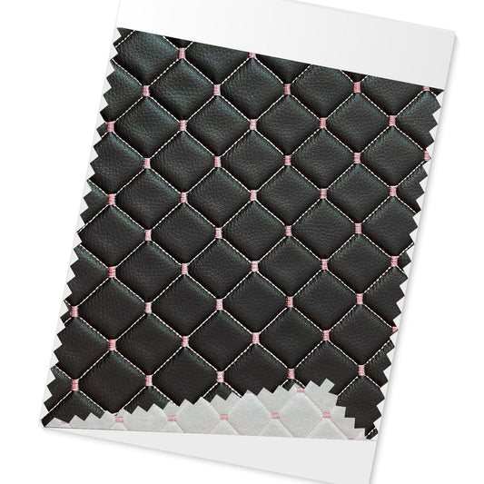 Polsterstoff Kunstleder Polster Autostoff Gesteppt Autopolsterstoff Schwarz+Rosa