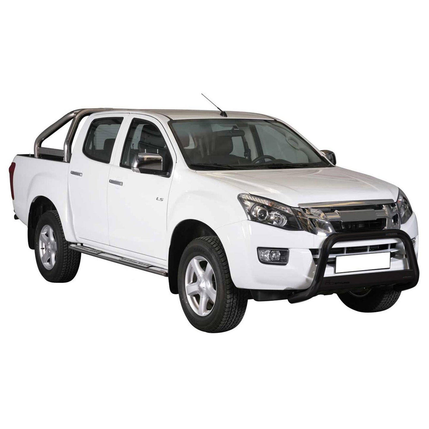 Bară de protecție/buton față pentru Isuzu D-Max 2012-2019 ø63mm, oțel negru, protecție