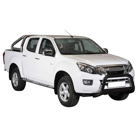 Bară de protecție/buton față pentru Isuzu D-Max 2012-2019 ø63mm, oțel negru, protecție