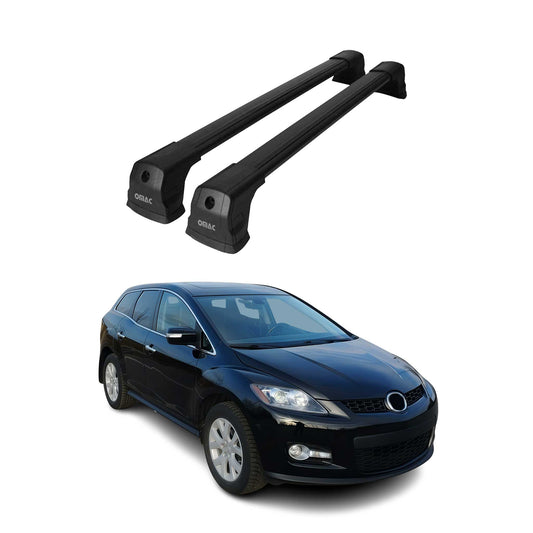 Portbagaj de plafon pentru Mazda CX-7 2006-2012 75kg aluminiu negru 2 buc
