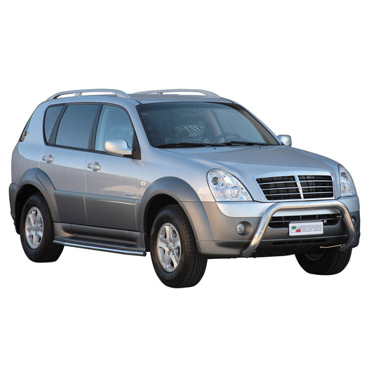 Bară de protecție/buton față pentru Ssangyong Rexton 2006-2012, ø76mm, oțel, argintiu