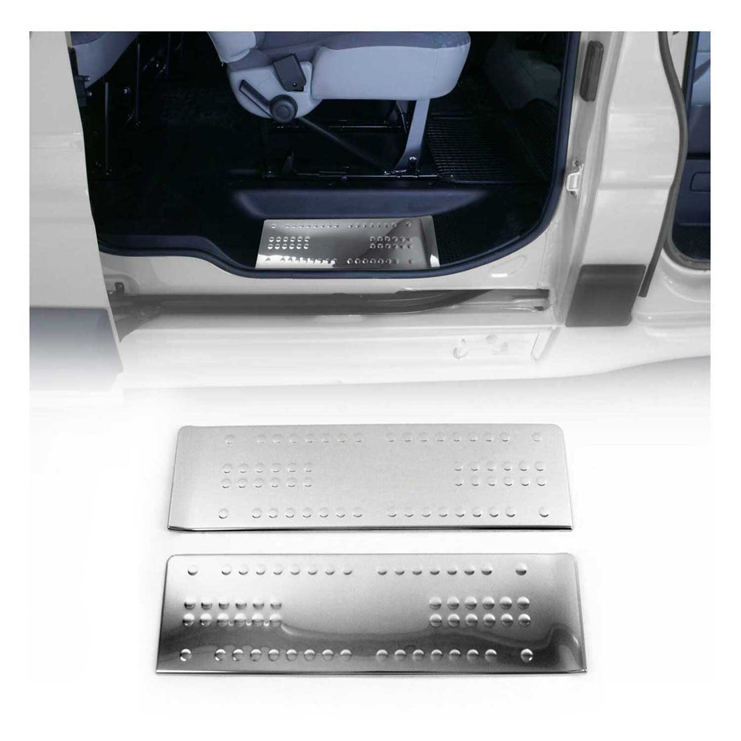 Protecții prag ușă pentru Nissan Primastar 2002-2016, oțel inoxidabil, argintiu, 2x