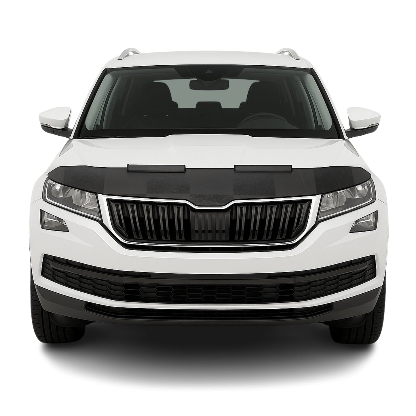 Haubenbra Steinschlagschutz Bonnet Bra für Skoda Kodiaq 2016-2025 Kariert Halb