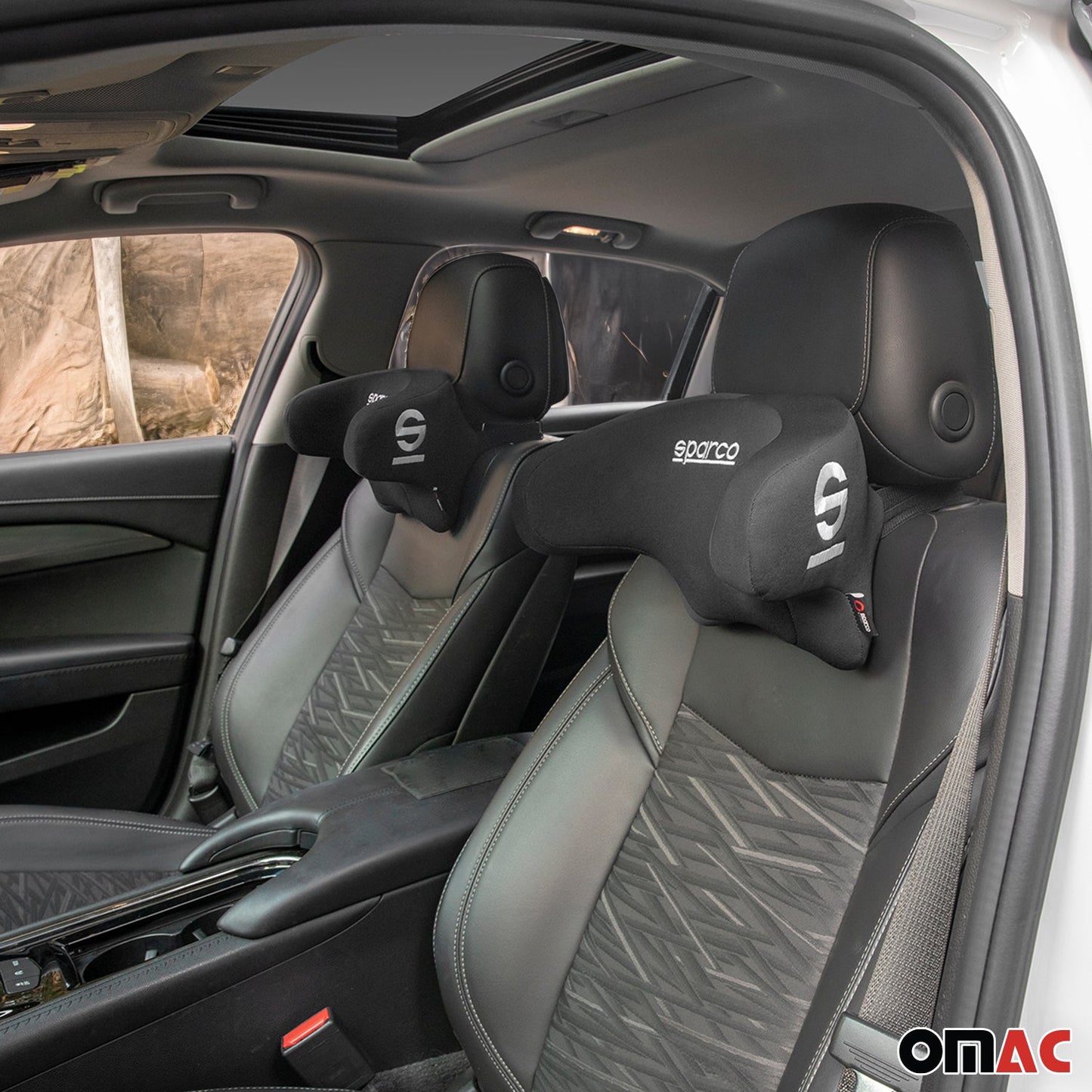 SPARCO Auto Nackenkissen Reisekissen Schwarz Ergonomische Schaum Kopfkissen