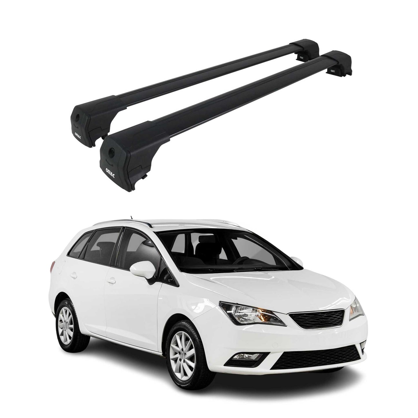 Dachträger Gepäckträger für Seat Ibiza Kombi 2009-2017 ABE Aluminium Schwarz