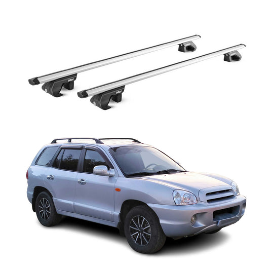 Dachträger Grundtäger für Hyundai Santa Fe 2006-2012 90kg Alu Silber 2 tlg ABE