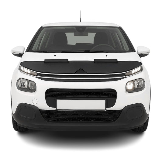Haubenbra Steinschlagschutz Bonnet Bra für Citroen C3 2016-2024 Schwarz Halb