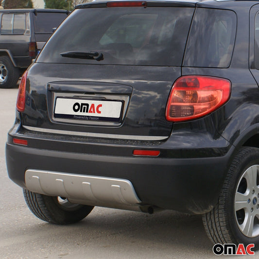 Bandă decorativă portbagaj, bandă decorativă spate pentru Fiat Sedici 2006-2014, partea inferioară din oțel inoxidabil cromat