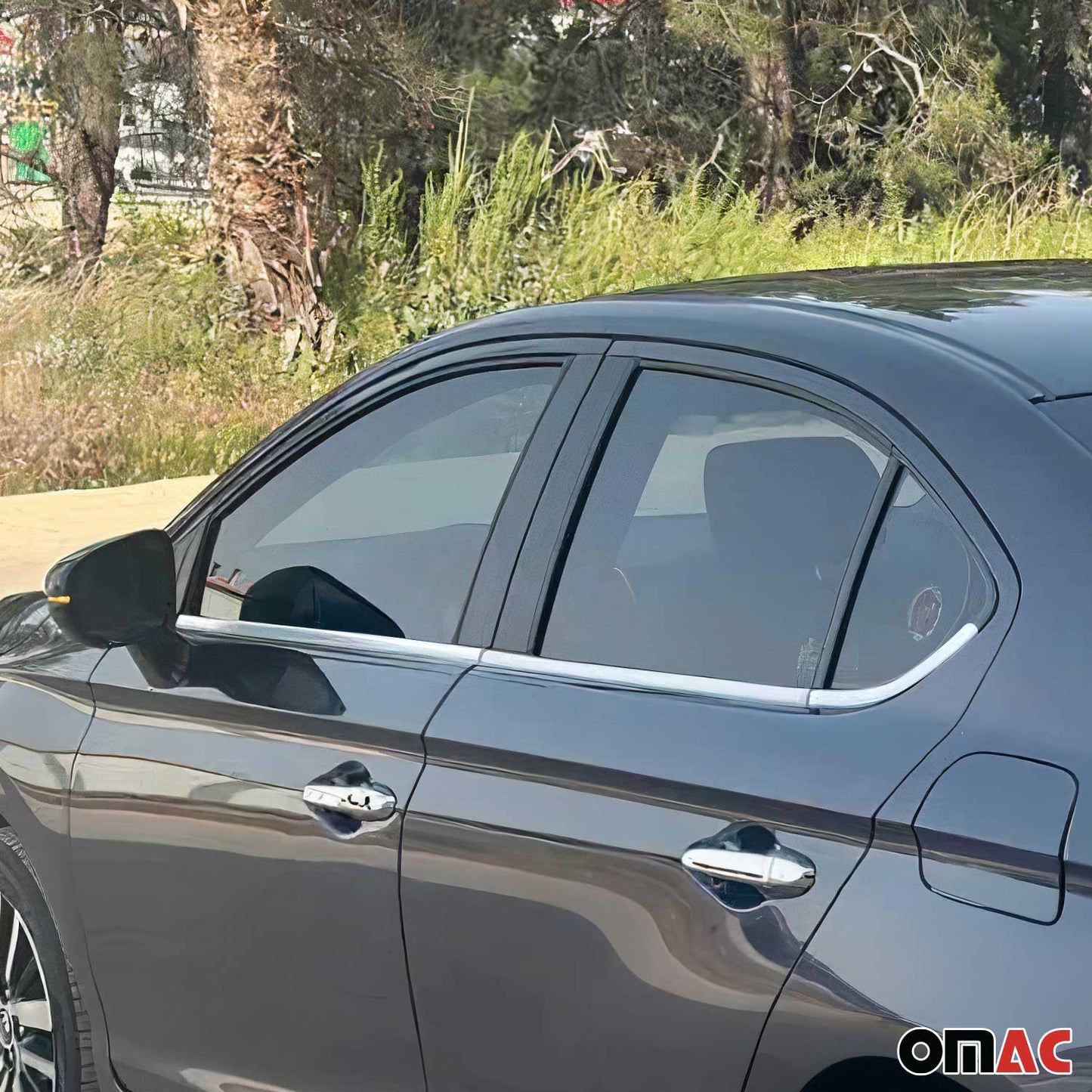 Benzi decorative pentru geamuri pentru Honda City Saloon 2021-2025, oțel inoxidabil, set 6 piese