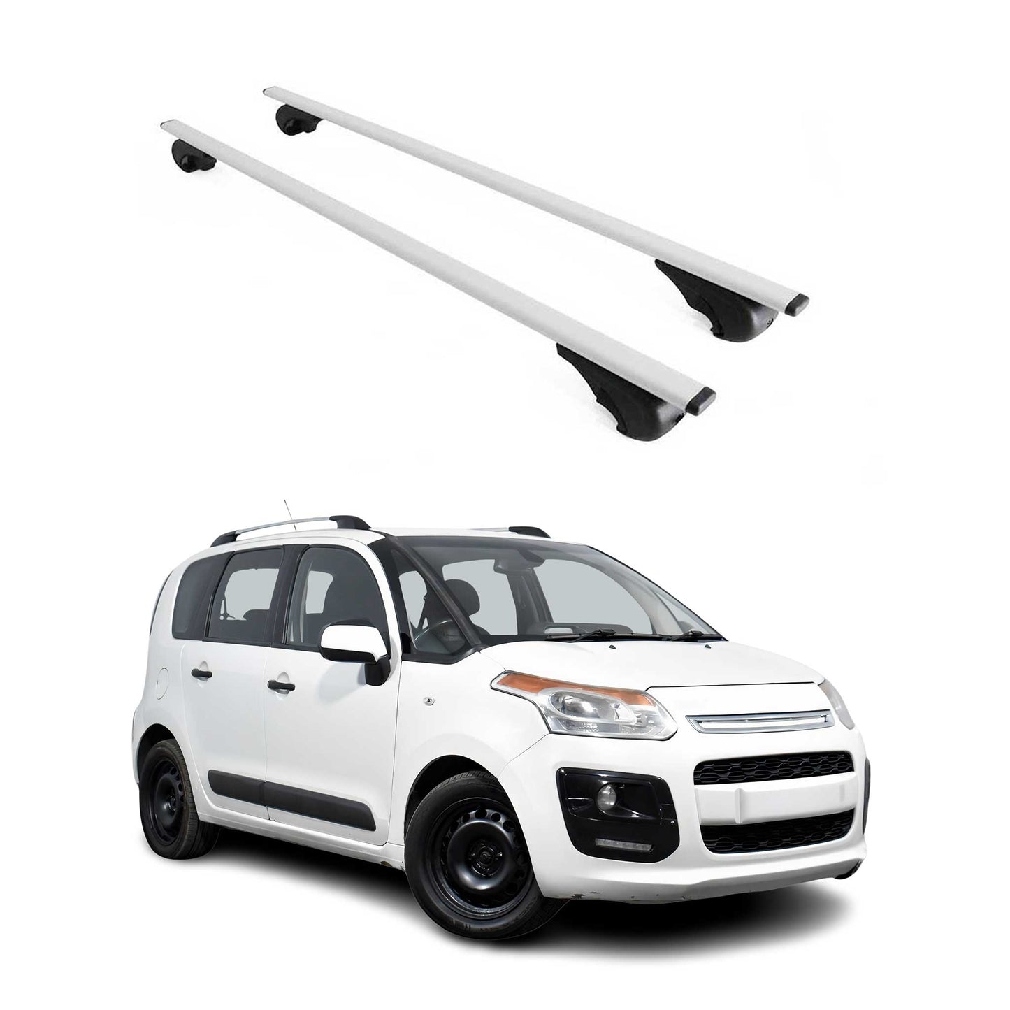 Dachträger Grundtäger für Citroen C3 Schrägheck 2008-2017 75kg Metall Silber 2x