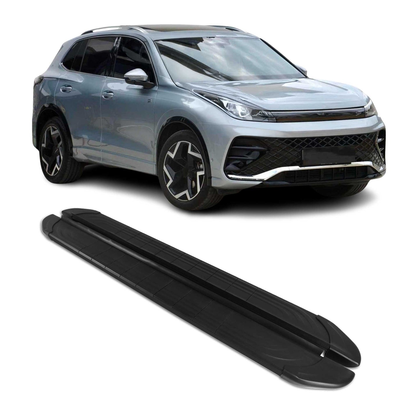 Trittbretter Seitenschweller für VW Tiguan mk3 2024-2025 Alu Schwarz 2tlg