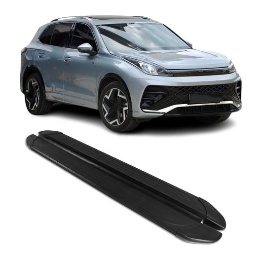 Trittbretter Seitenschweller für VW Tiguan mk3 2024-2025 Alu Schwarz 2tlg