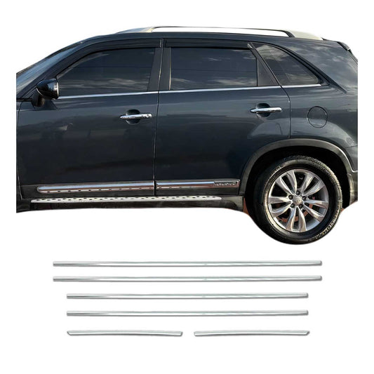 Benzi decorative pentru geamuri Kia Sorento 2012-2017, oțel inoxidabil cromat, 6 bucăți