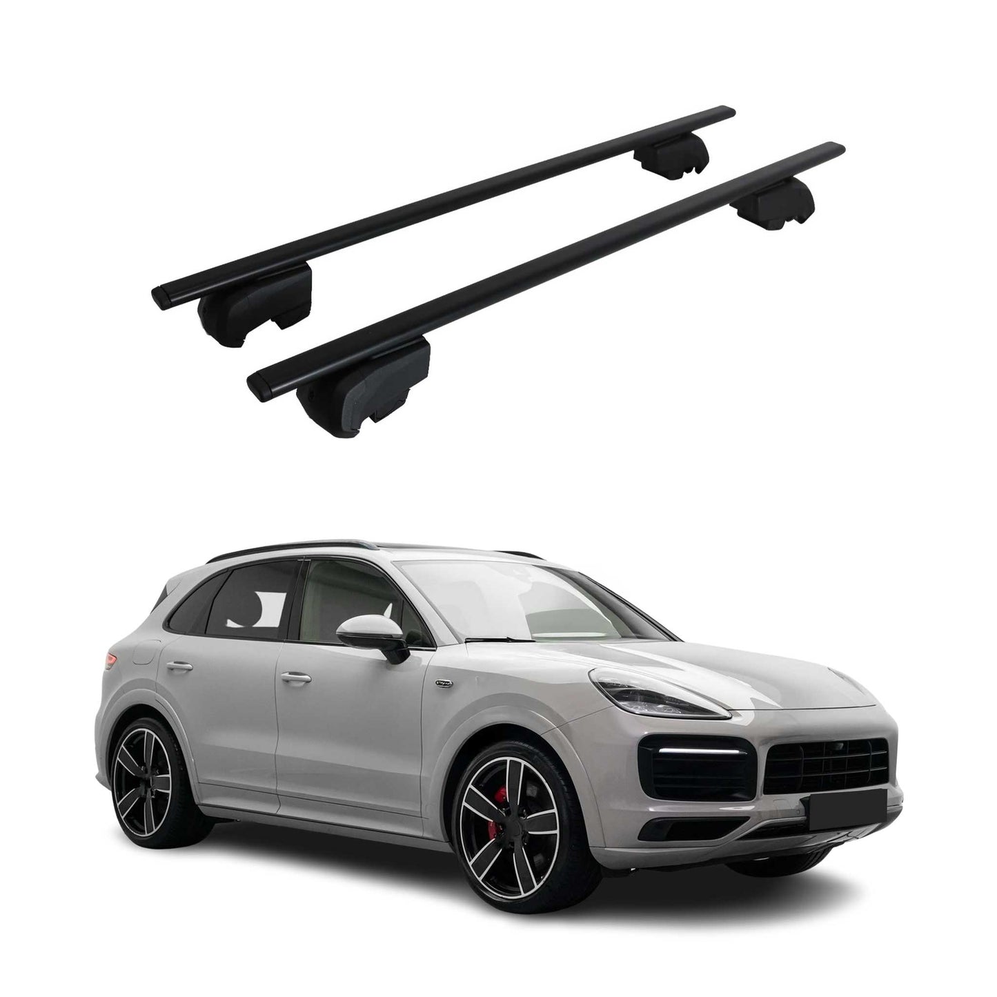Portbagaj de plafon pentru Porsche Cayenne 2018-2025 75kg, negru metalic, 2 buc.