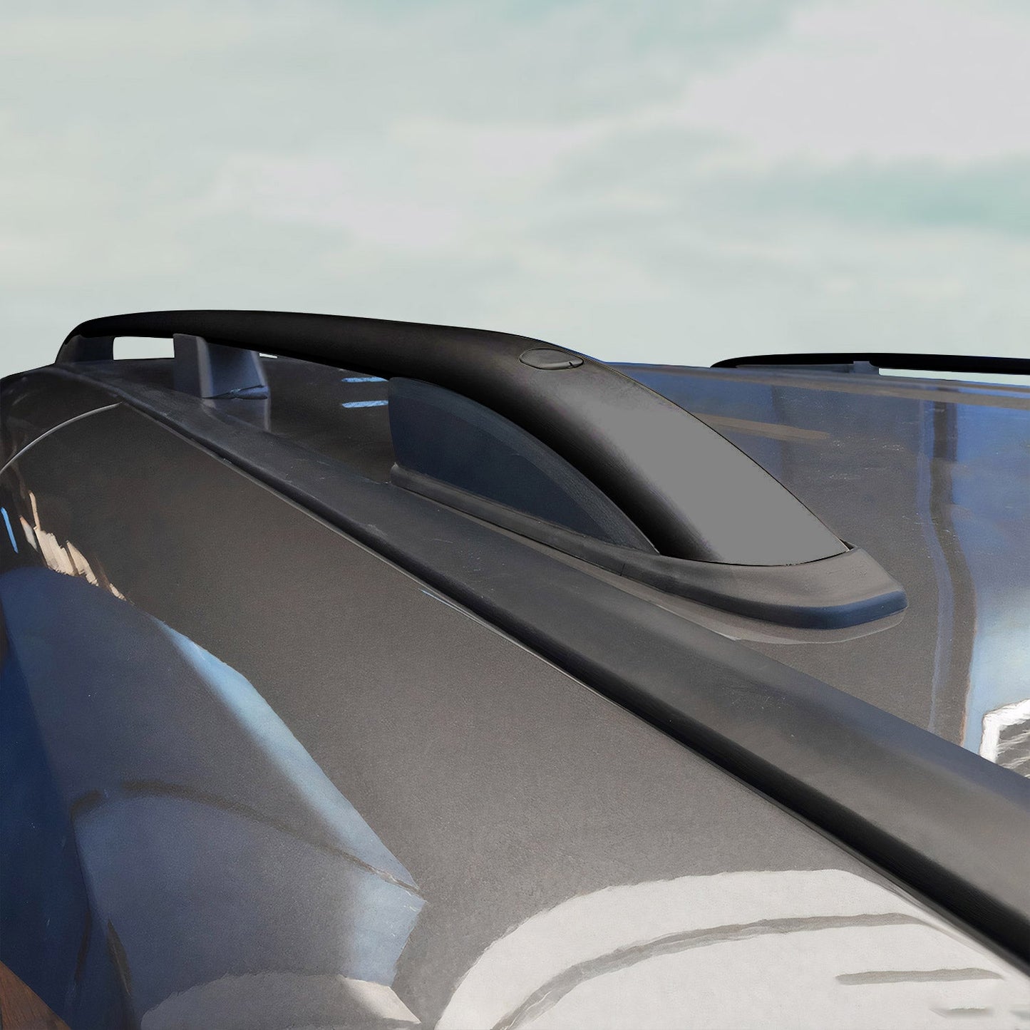 2016-2019 Peugeot 3008 Dachreling Dachträger Schwarz Aluminium 2 tlg