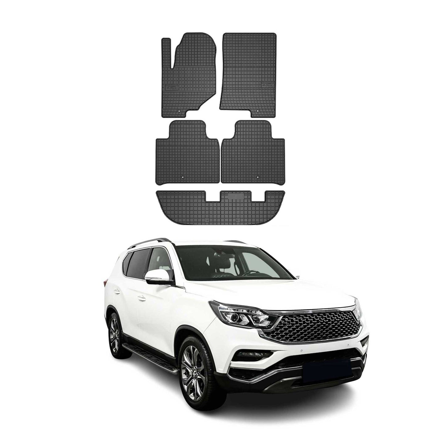 OMAC Gummi Fußmatten für Ssangyong Rexton 2017-2025 Automatten Gummi Schwarz 5x