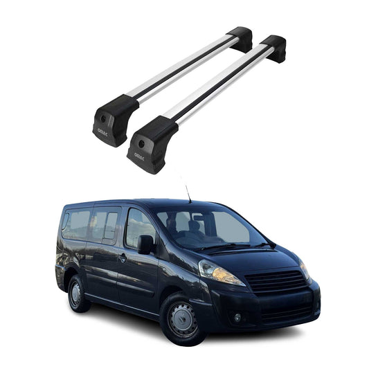 Portbagaj de plafon pentru Fiat Scudo 2007-2016 75kg aluminiu argintiu 2 buc