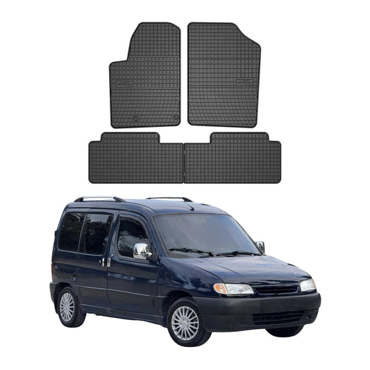 OMAC Gummi Fußmatten für Citroen Berlingo 1996-2010 Automatten Gummi Schwarz 4x
