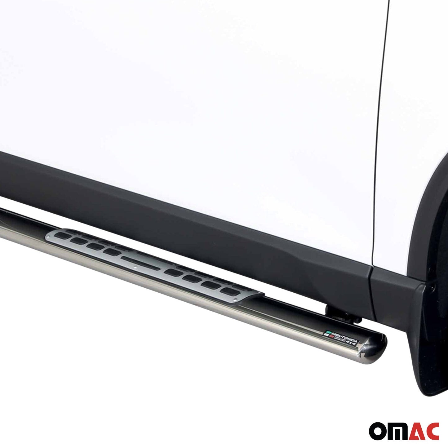 Edelstahl Seitenschweller Schwellerrohre für Ssangyong Musso 2018-2025 Silber