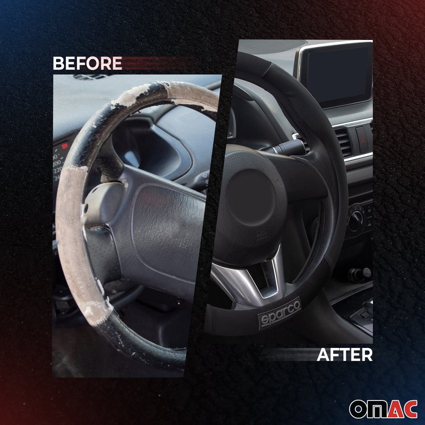 SPARCO Lenkradbezüge Lenkradschoner Lenkradschutz Schwarz Lenkradhülle Gummi