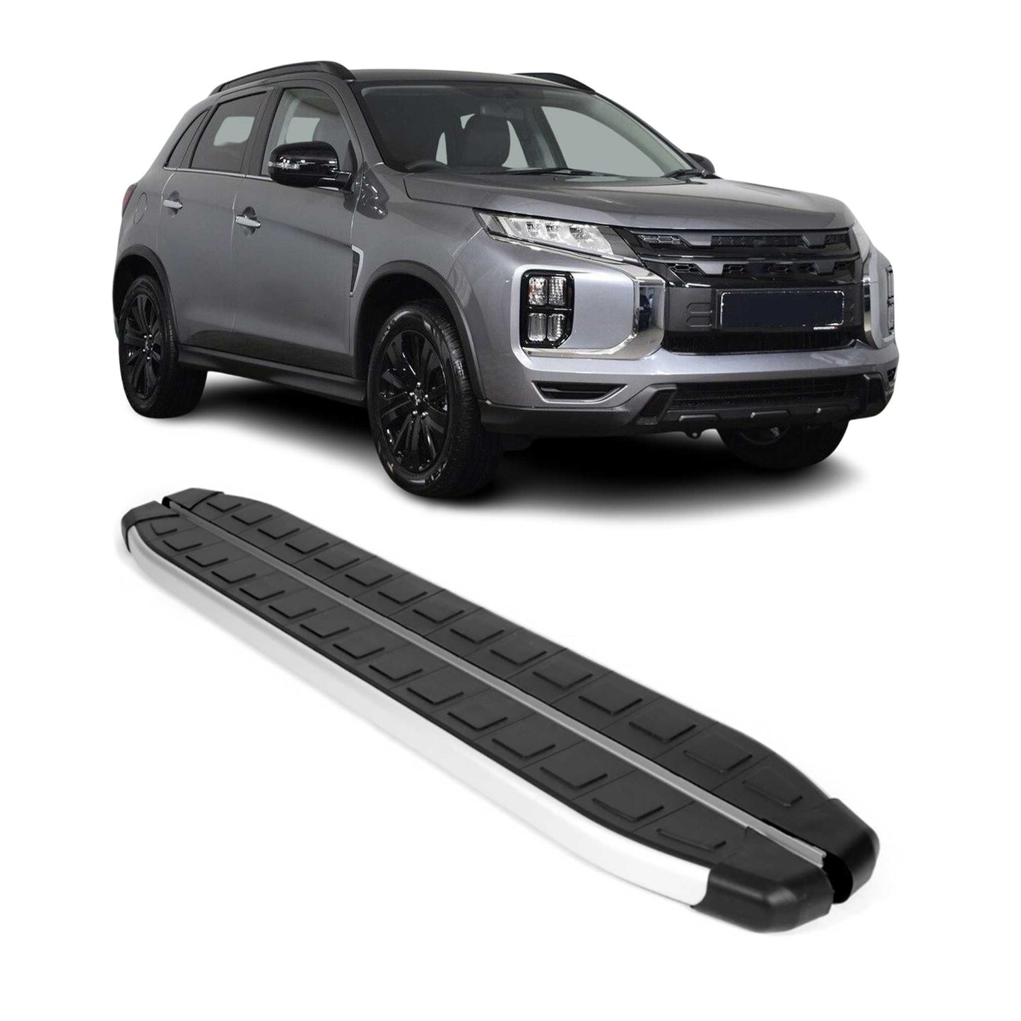 Trittbretter Seitenschweller für Mitsubishi ASX 2023-2025 Schwarz Grau 2 tlg