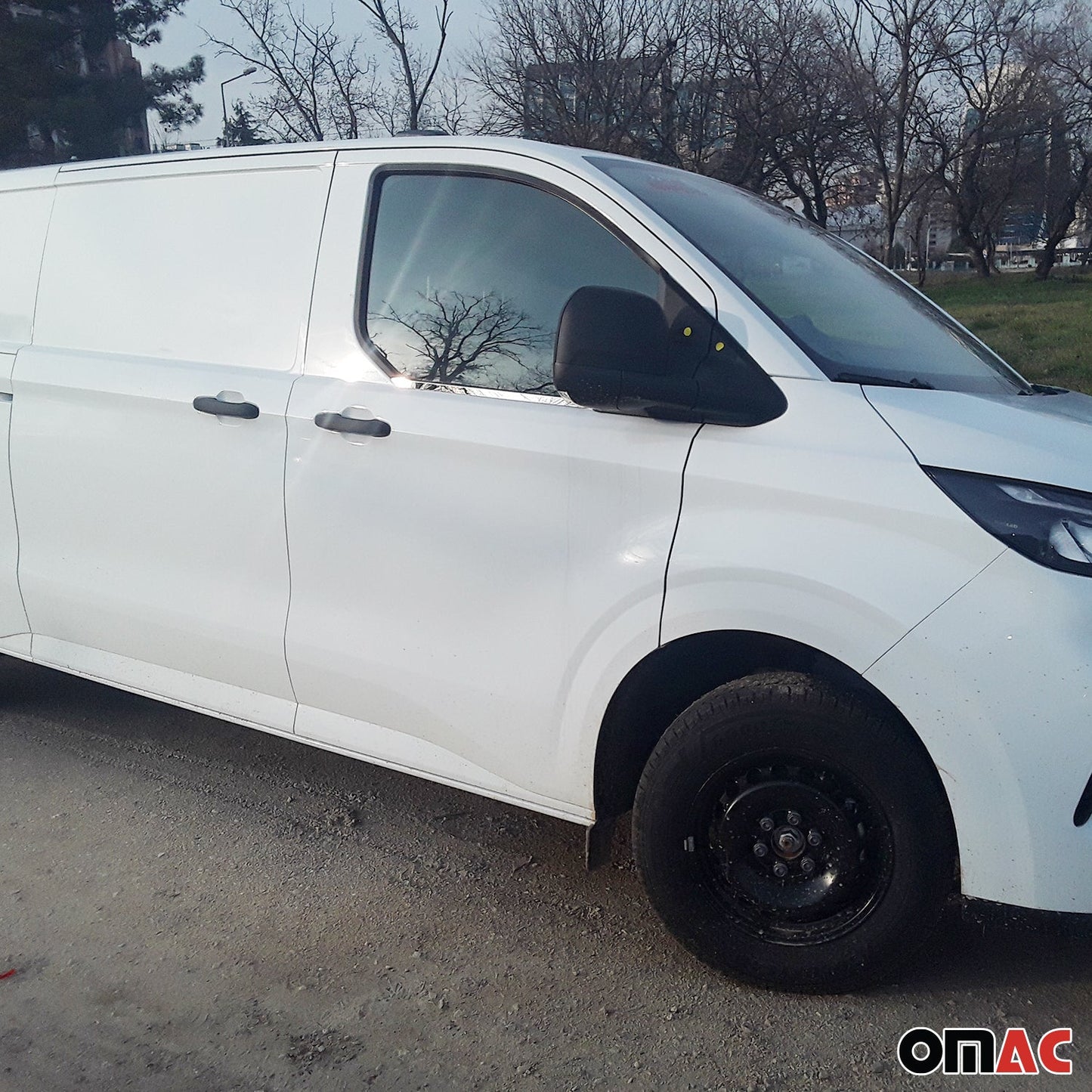 Benzi decorative pentru geamuri Ford Transit Tourneo Custom 2023-2025, oțel inoxidabil, 2x