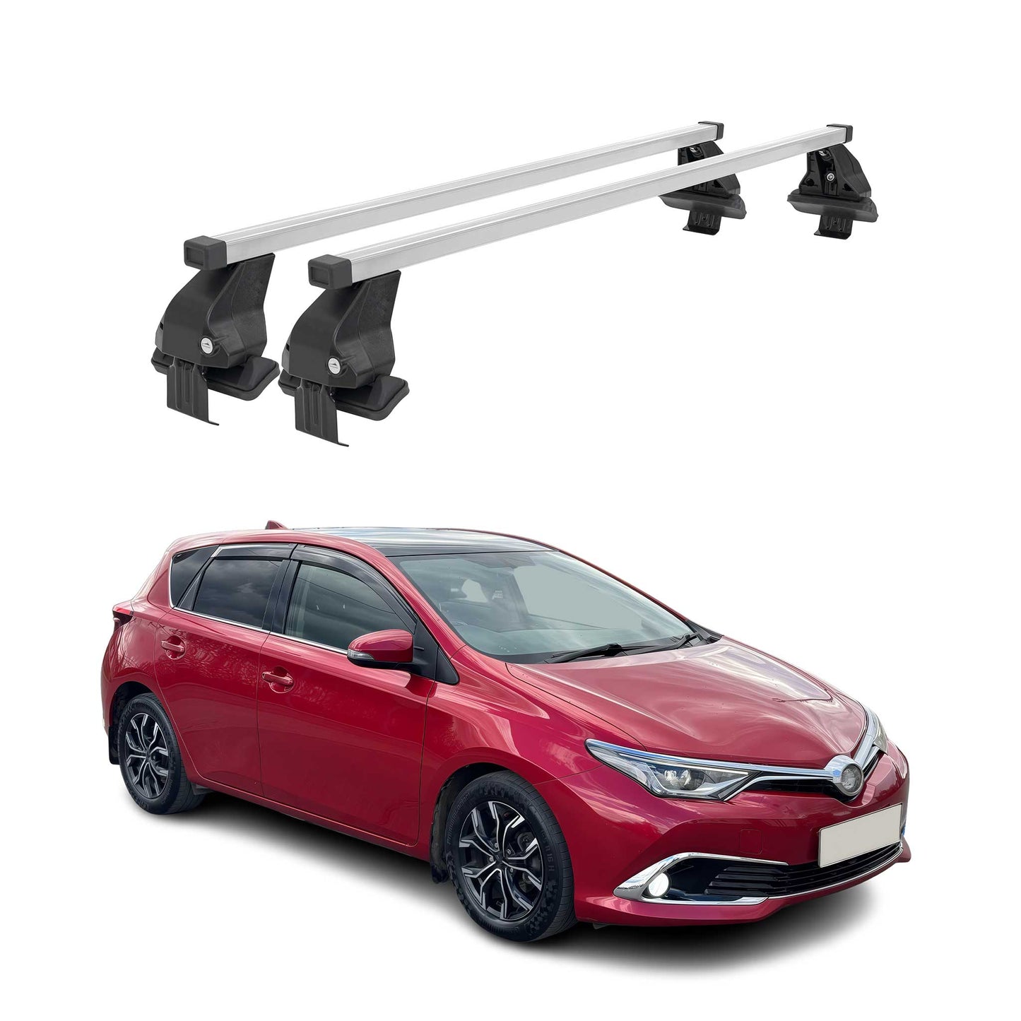 Menabo Dachträger Grundtäger für Toyota Auris mk2 2012-2018 50kg Stahl Grau 2x