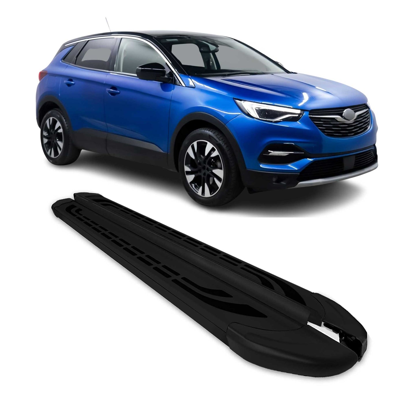Trittbretter Schweller Seitenbretter für Opel Grandland X 2017-2025 Alu Schwarz