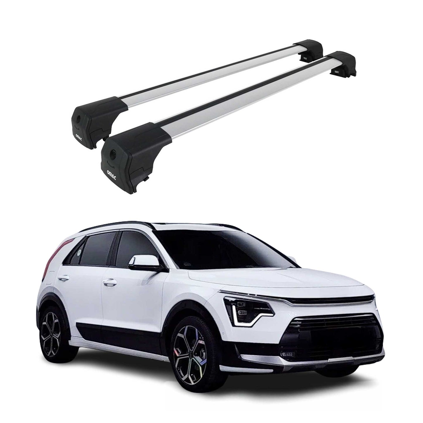 Dachträger Grundtäger für Kia Niro 2021-2025 75kg Aluminium Silber 2 tlg