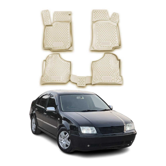 OMAC Gummimatten Fußmatten für VW Bora 1998-2004 TPE Automatten Beige 4x