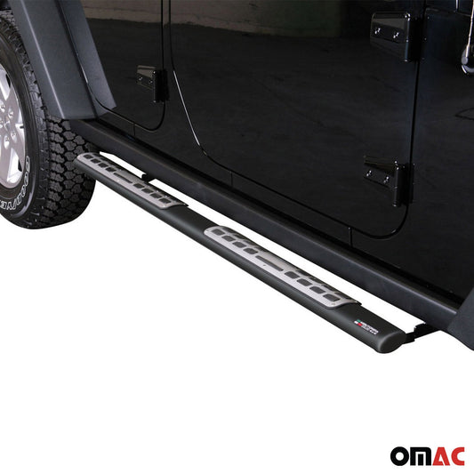 Stahl Seitenschweller Schwellerrohre für Jeep Wrangler 2007-2018 Schwarz