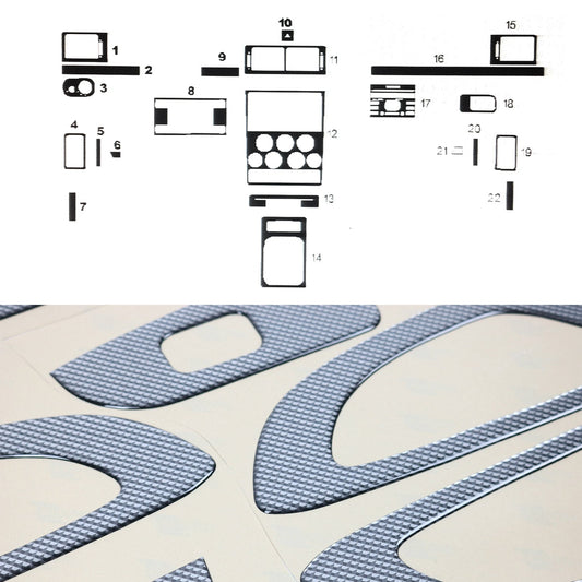 Ornamente interioare pentru cockpit pentru Ford Transit Connect 2007-2009, aspect carbon, 22 bucăți