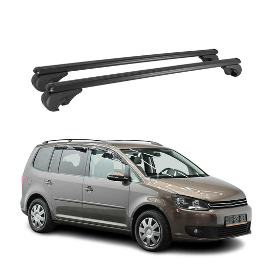 Portbagaj de plafon pentru VW Touran mk1 2003-2015 75kg aluminiu negru 2 buc