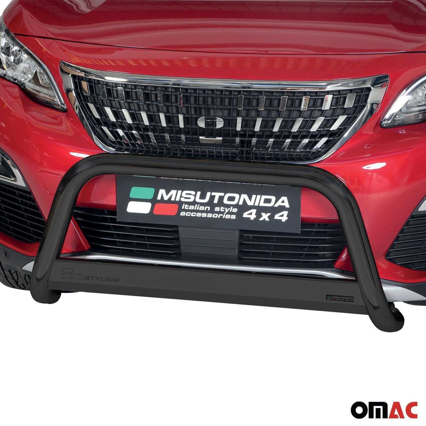 Bară de protecție/buton față pentru Peugeot 3008 2018-2021 ø63mm oțel negru