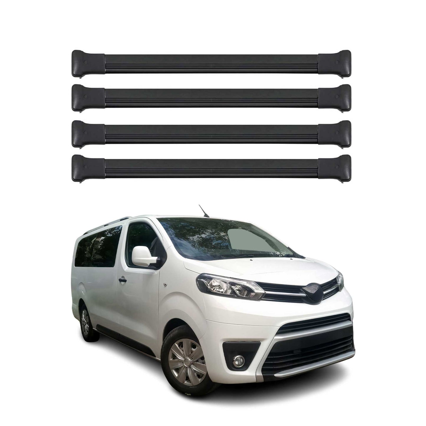 Dachträger Grundtäger für Toyota Proace / Proace Verso 2016-2025 Alu Schwarz 4x