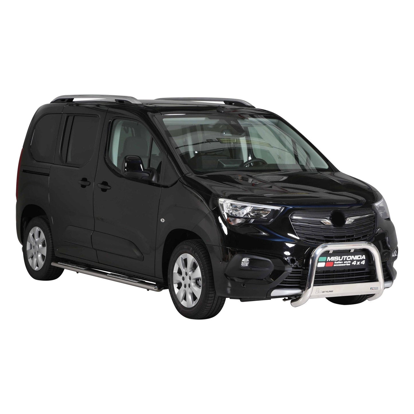 Edelstahl Seitenschweller Schwellerrohre für Opel Combo 2018-2025 Kurzer Silber