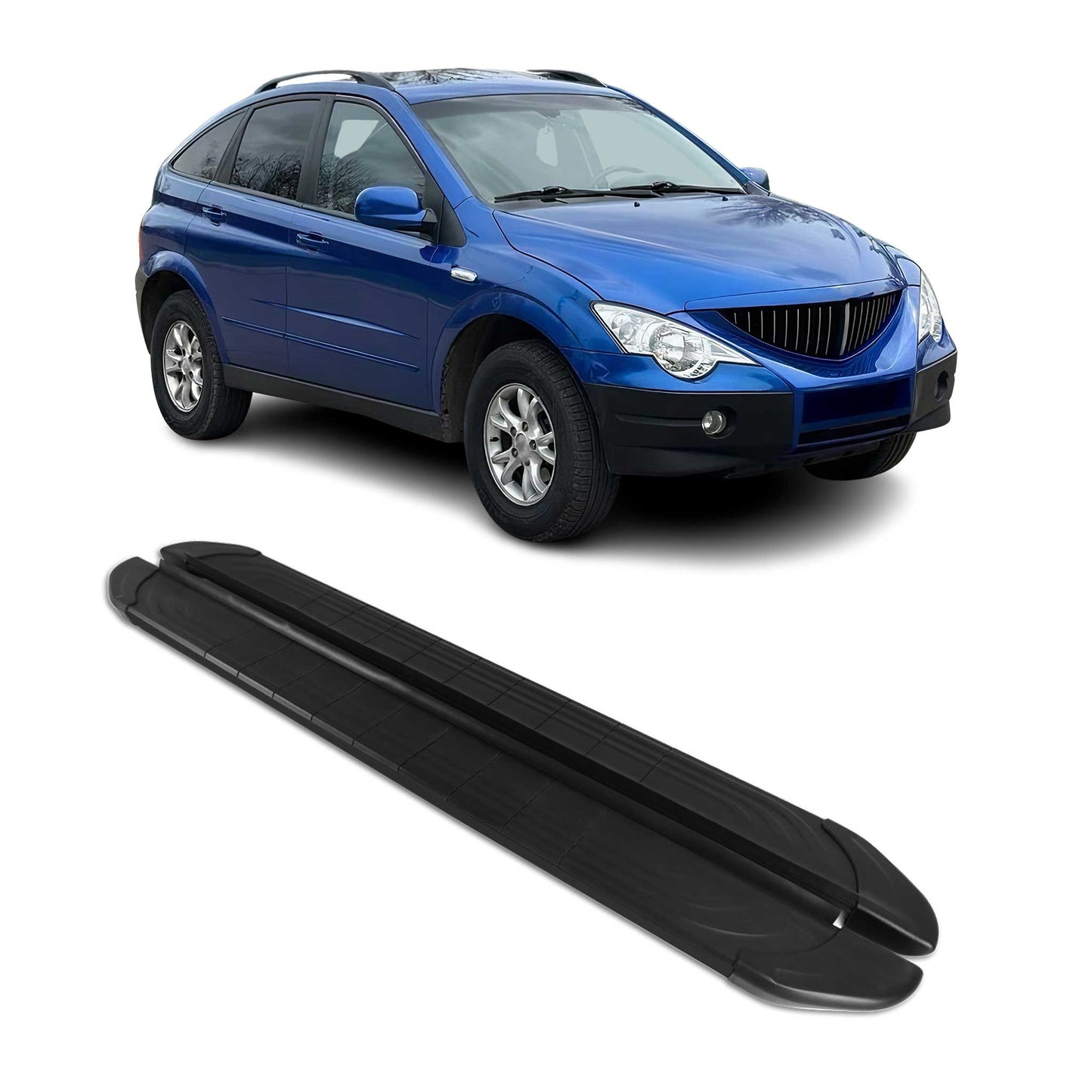 Trittbretter Seitenschweller für Ssangyong Actyon Sport 2007-18 Alu Schwarz