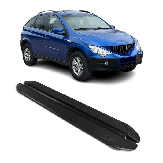 Trittbretter Seitenschweller für Ssangyong Actyon Sport 2007-18 Alu Schwarz