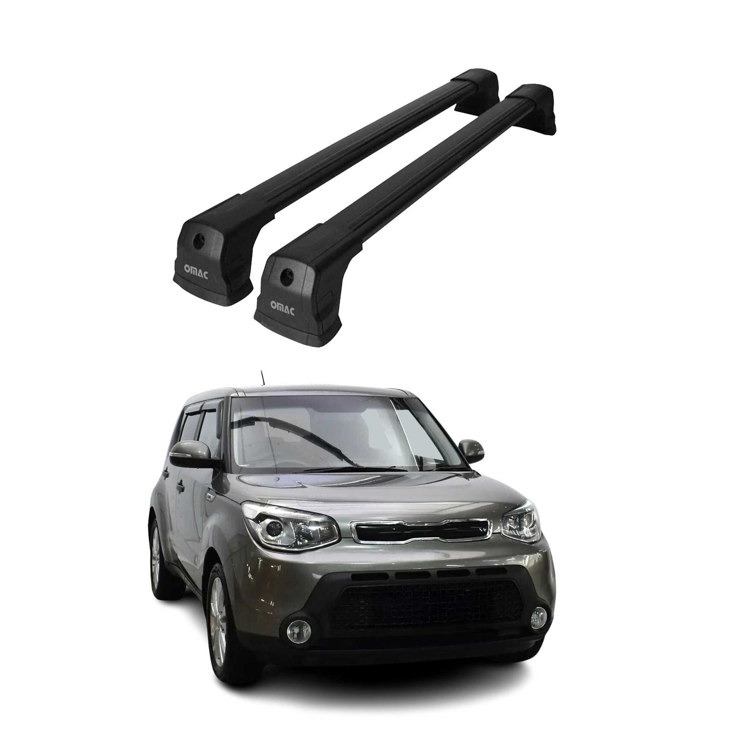 Portbagaj de plafon pentru Kia Soul 2014-2019 75kg aluminiu negru 2 buc