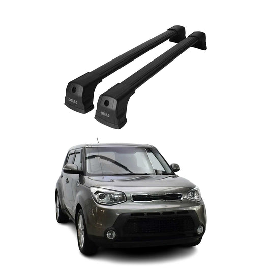 Portbagaj de plafon pentru Kia Soul 2014-2019 75kg aluminiu negru 2 buc