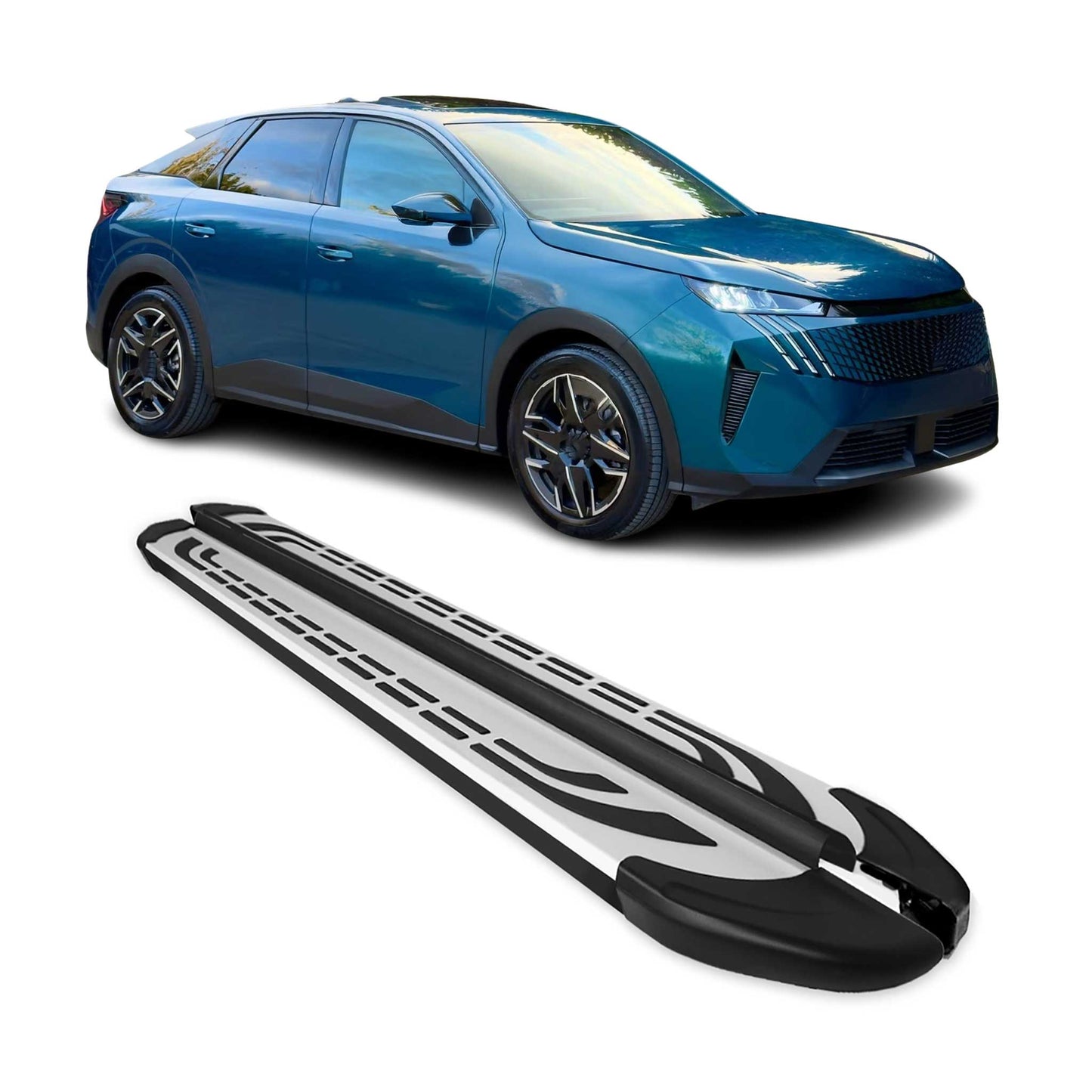 2024-2025 Peugeot e-3008 Trittbretter Seitenschweller Seitenbretter Alu Schwarz Silber