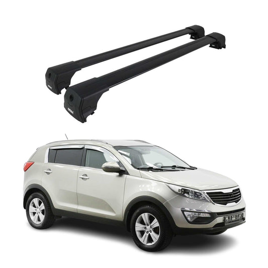 Portbagaj de plafon pentru Kia Sportage SL 2010-2015 75kg aluminiu negru 2 buc