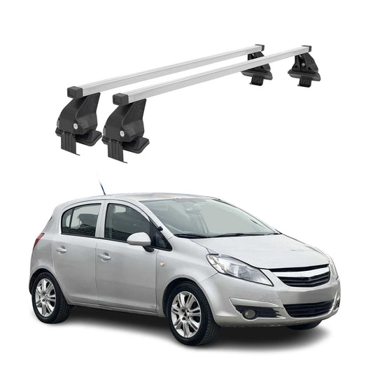 Menabo Dachträger für Opel Corsa D 2006-2010 Pre-FL 3tür 50kg Stahl Silber 2x