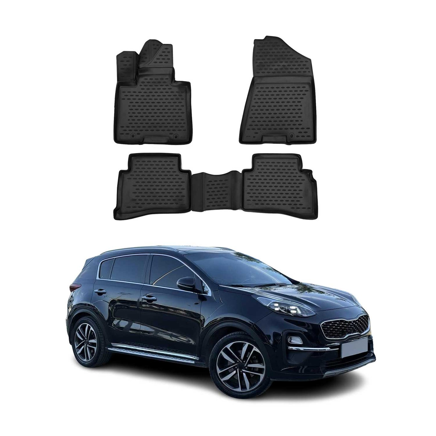 2015-2021 Kia Sportage Fußmatten TPE Schwarz 4 tlg
