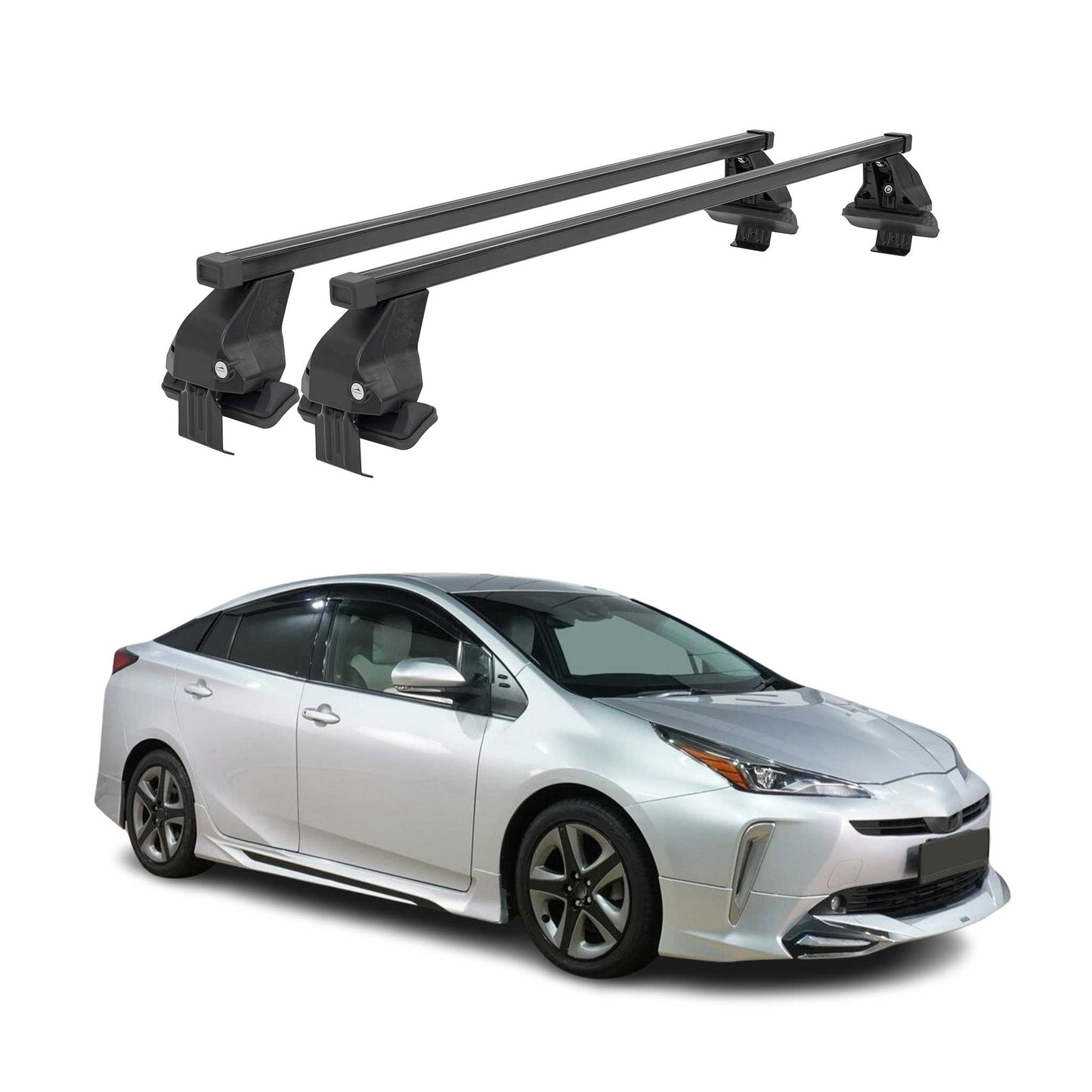 Menabo Dachträger für Toyota Prius + 2012-2015 Pre-FL 50kg Stahl Schwarz 2x