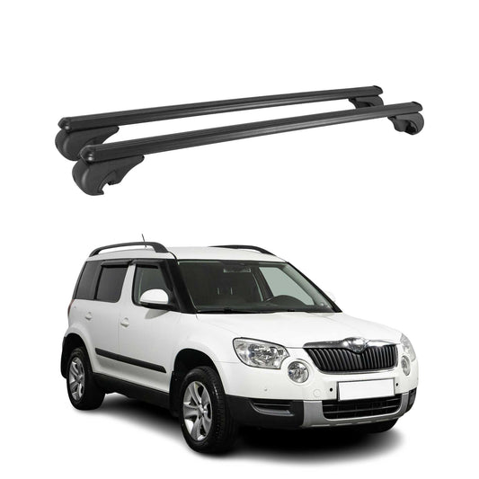 Portbagaj de plafon pentru Skoda Yeti 2009-2017, portbagaj de bază, aluminiu, negru, 2x